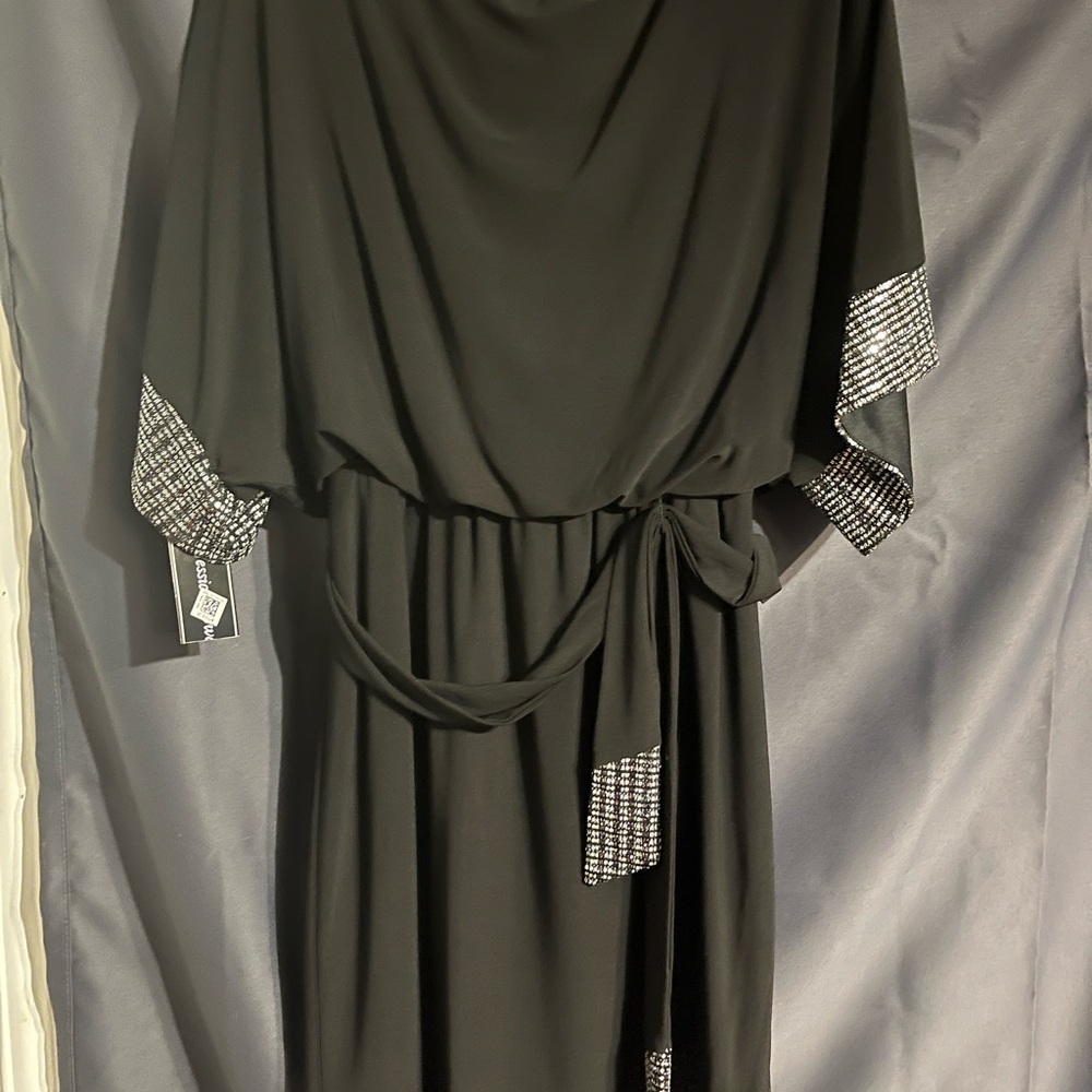 Elegant Black Dress with Silver Accents